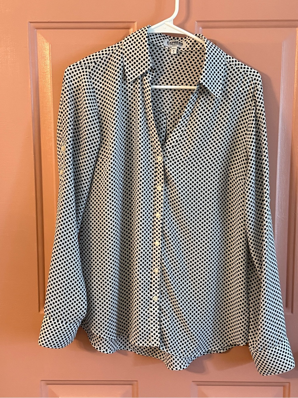 Express Black Polka Dot Portofino Shirt
